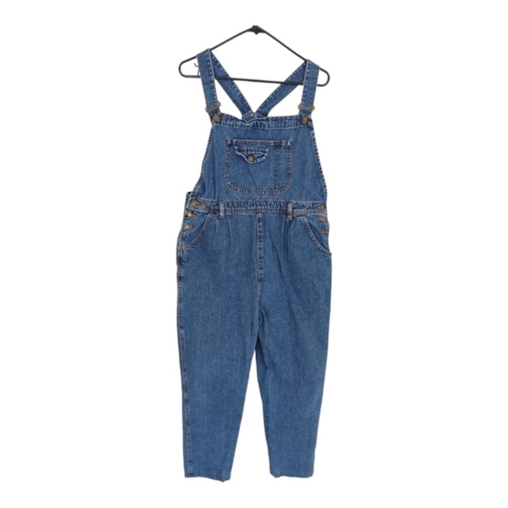 Vintage plus size 14 blue cotton overalls with pockets western adjustable